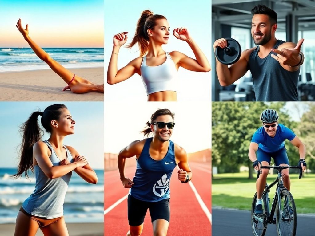 Cum își mențin celebritățile condiția fizică: Sporturi preferate 2 Vedete antrenându-se intens, transpirate și zâmbitoare.